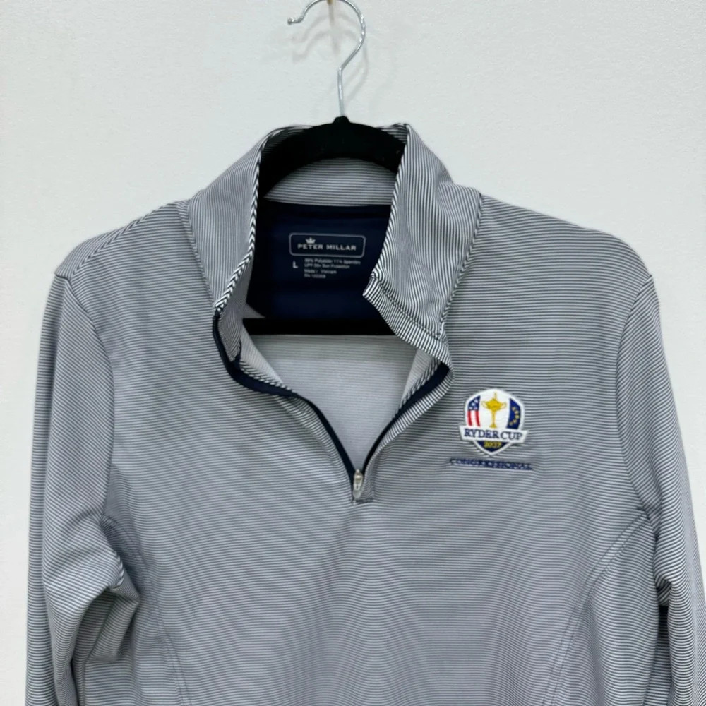 Peter Millar Striped Pullover Large - image 3